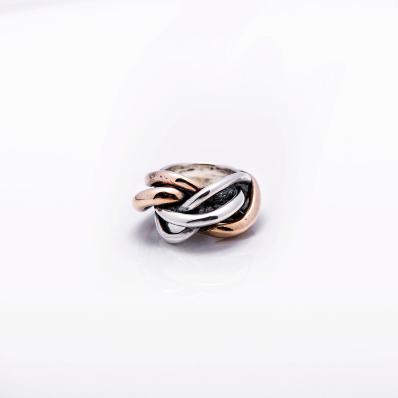 Anello Donna Nemoris Argento 925 Bronzo Rosè Misura 16 Impossible Intreccio HAP03