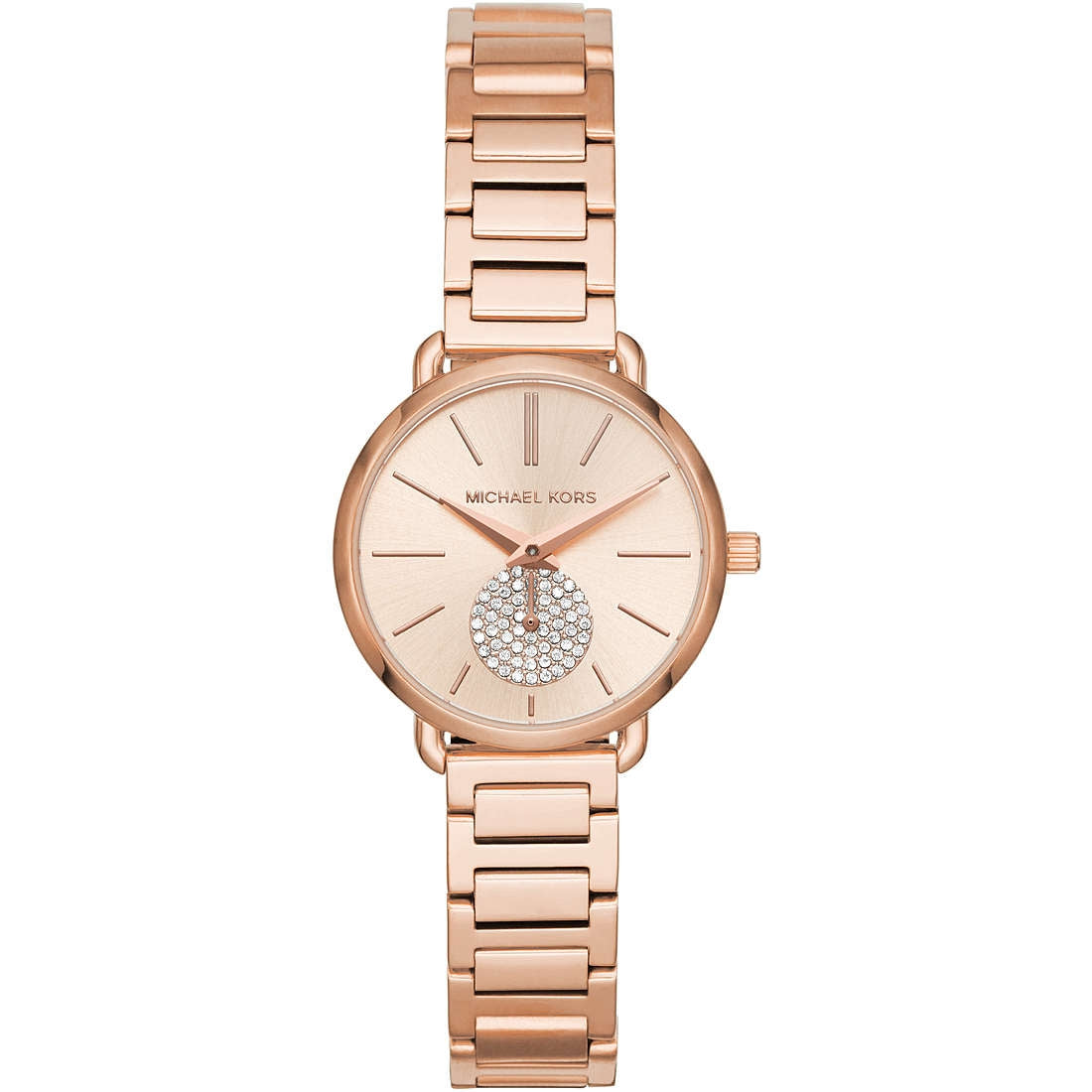 Orologio Donna Michael Kors Portia Acciaio Rosè Zirconi Quarzo Solo Tempo MK3839