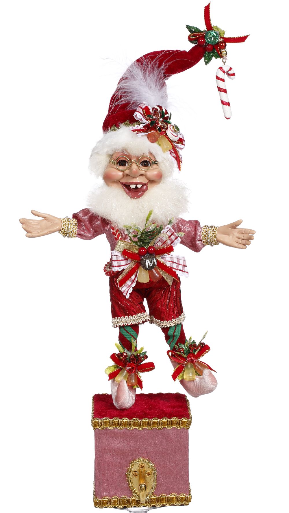 Elfo Sweet Shop Natalizio Goodwill Artigianale Pupazzo Scultura Altezza 36 cm MR 51-37500