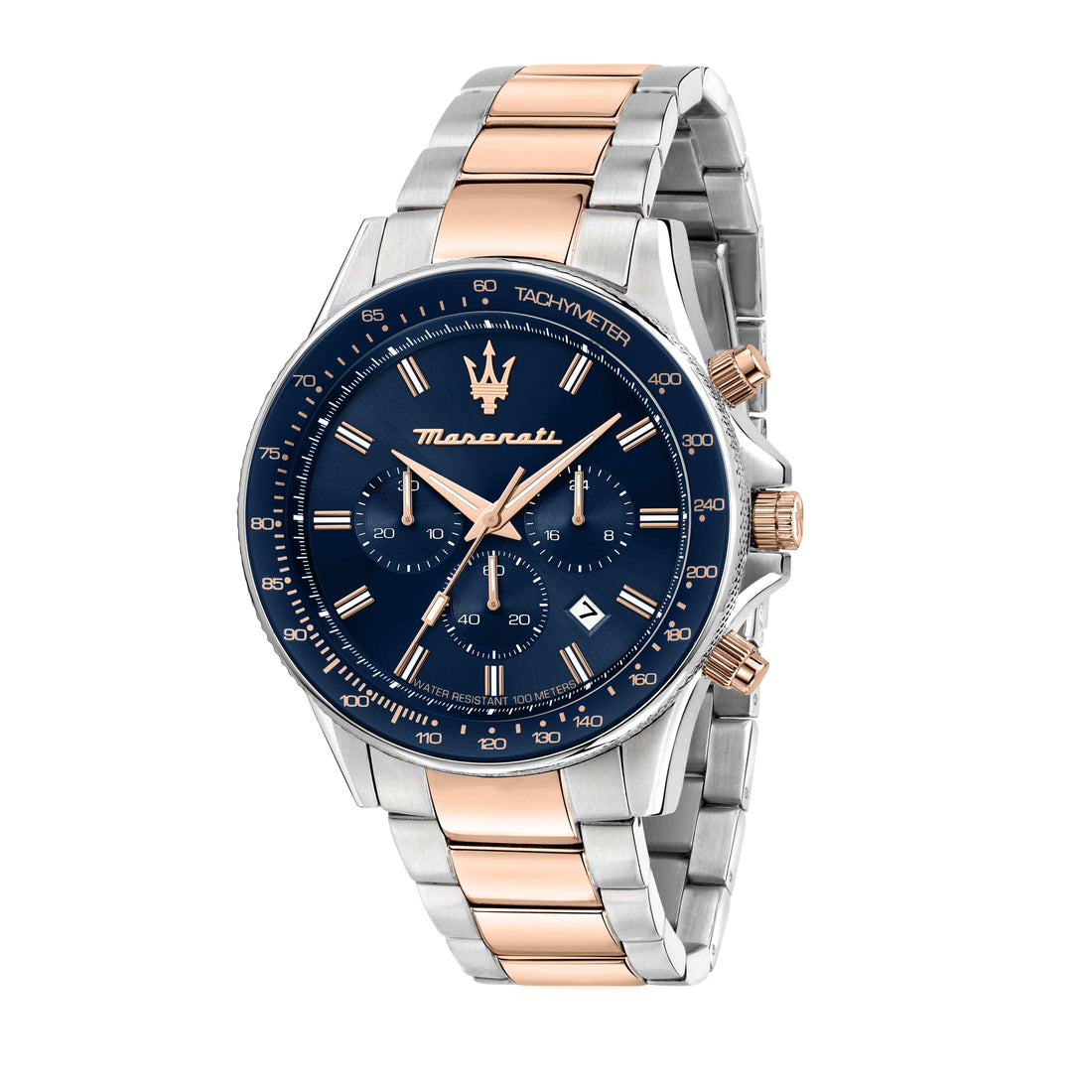 Orologio Uomo Maserati Acciaio Bicolore Quarzo Cronografo Data Blu R8873640022