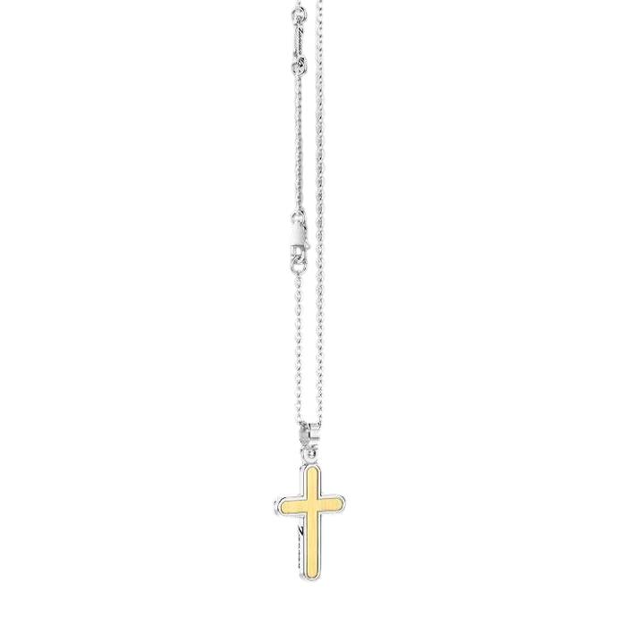 Collana Uomo Zancan Alpha Diamond Argento 925 Croce Oro ESC269G