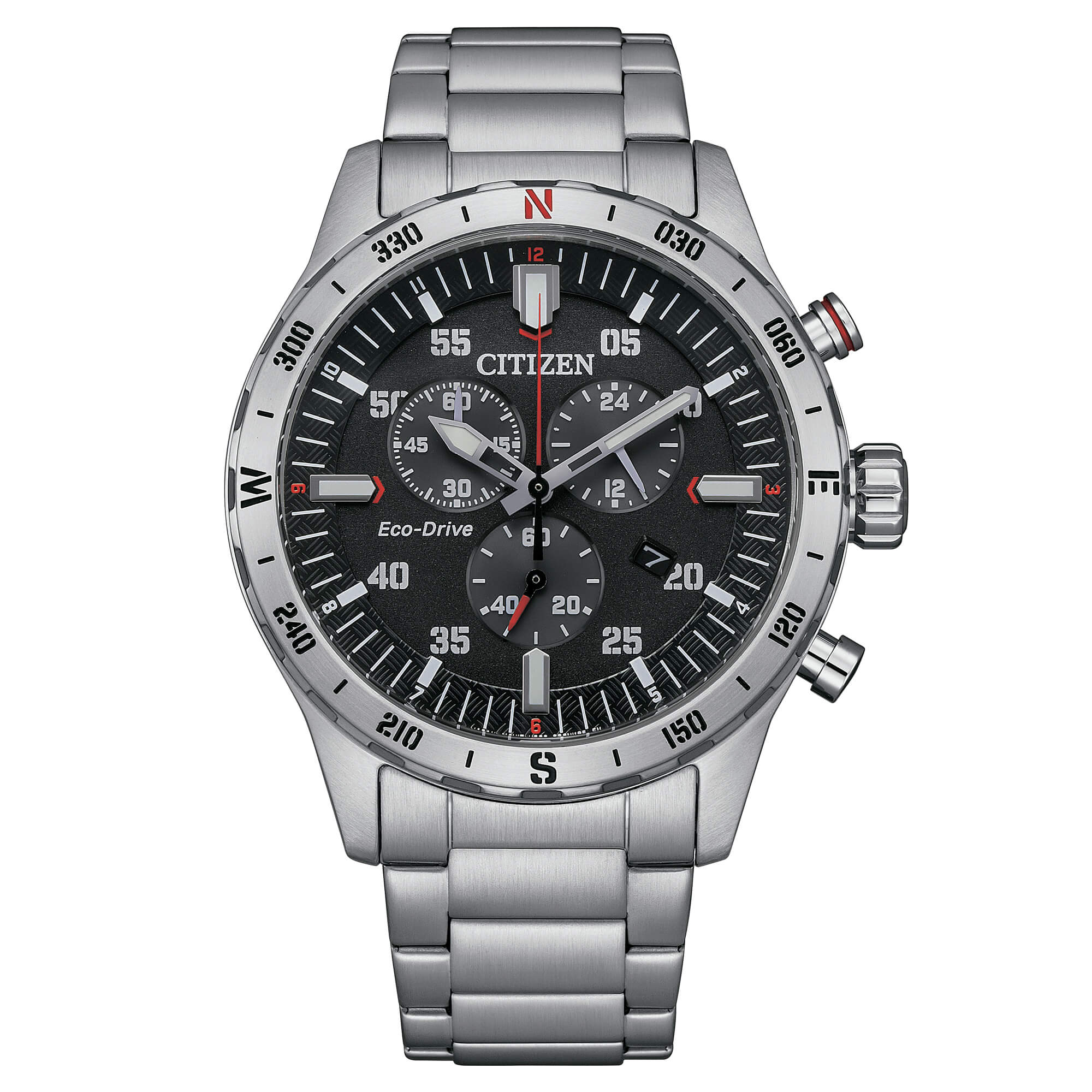 Orologio Uomo Citizen Eco Drive Cronografo Outdoor OF Acciaio Nero AT2520-89E