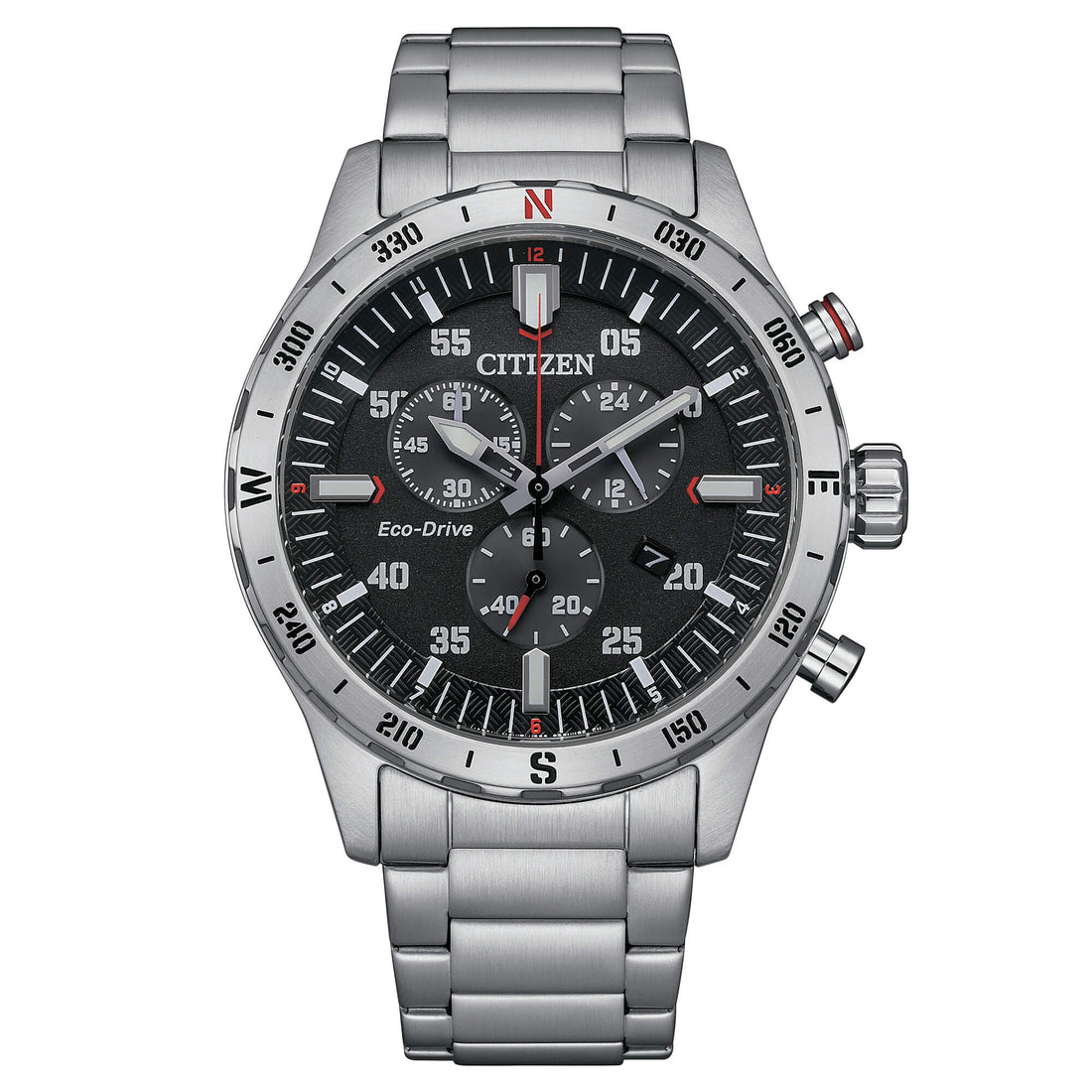 Orologio Uomo Citizen Eco Drive Cronografo Outdoor OF Acciaio Nero AT2520-89E