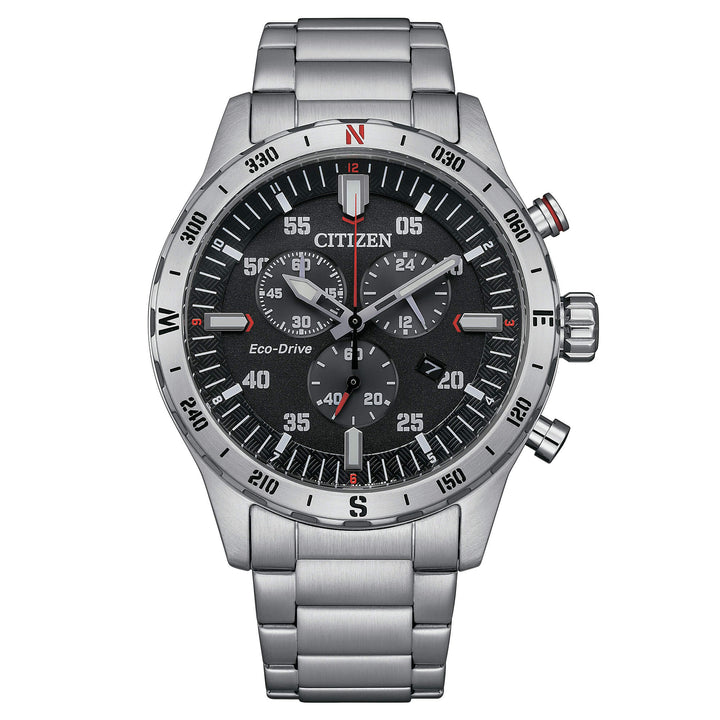 Orologio Uomo Citizen Eco Drive Cronografo Outdoor OF Acciaio Nero AT2520-89E