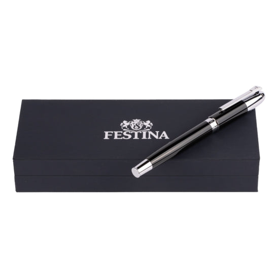 Penna Uomo Festina Acciaio Nero Lucido Cappuccio Biro FWS5111/A