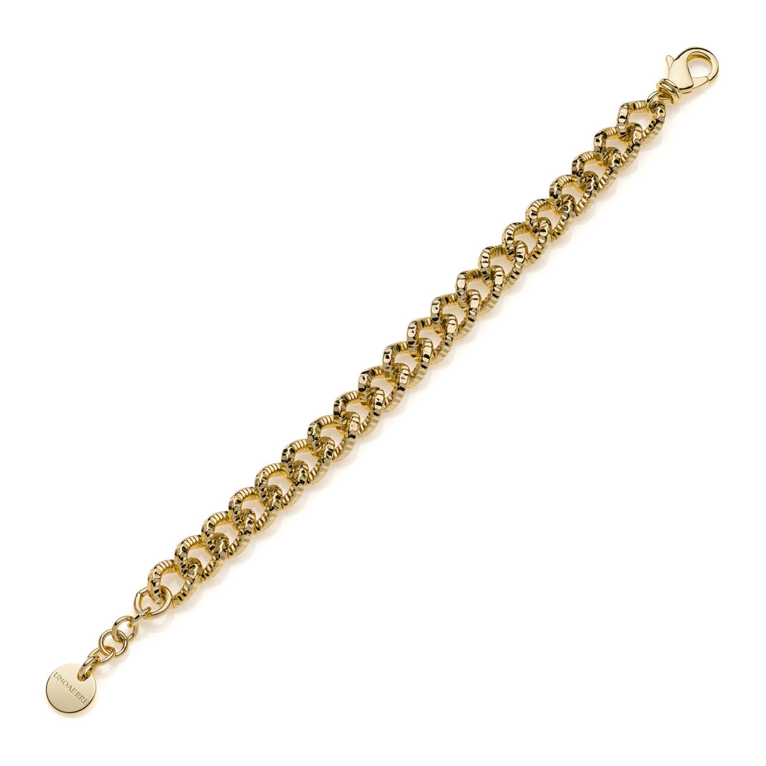 Bracciale Donna Unoaerre Bronzo Dorato Catena Maglia Groumette Diamantata 540246