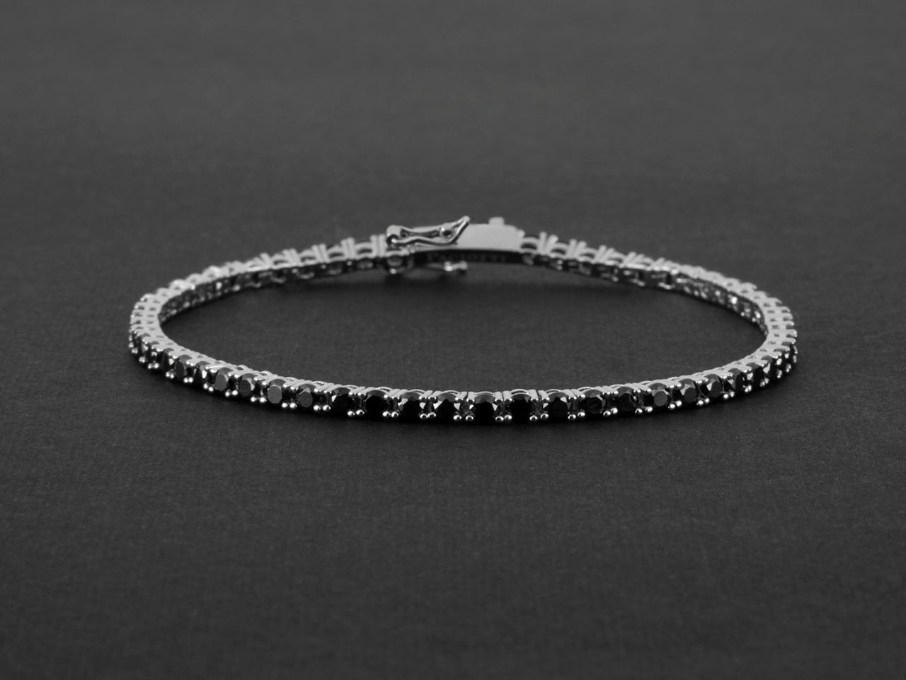 Bracciale Uomo Cesare Paciotti Tennis Argento 925 Zirconi Neri JPBR2469B/19