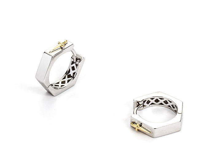 Orecchini Uomo Cesare Paciotti Argento 925 Spadino Dorato JPOR2407B