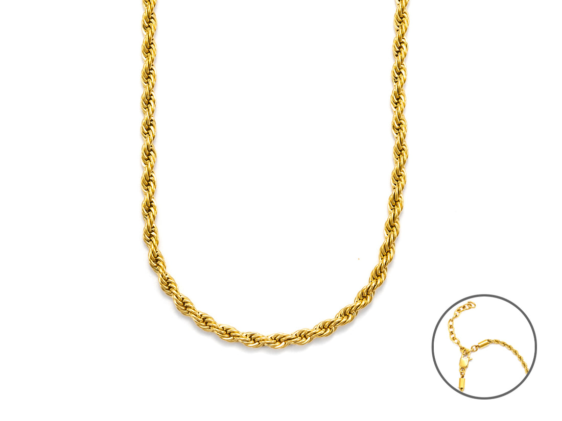 Collana Unisex 4US Cesare Paciotti Acciaio Dorato Intrecciata Funetta 4UCL5573