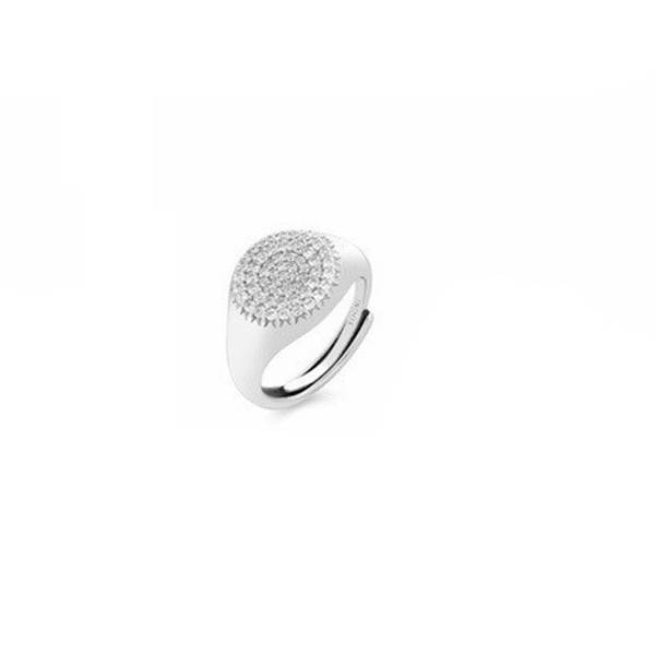 Anello Donna Sogni Mignolo Chevalier Tondo Argento Zirconi Bianchi Regolabile AN128BB