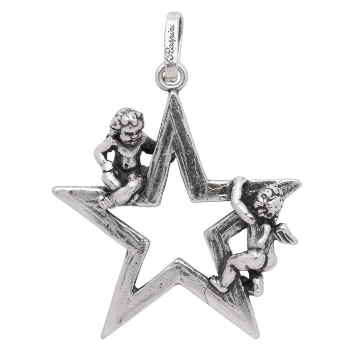 Charm Donna Giovanni Raspini Argento 925 Stella Ed Angeli Realizzato A Mano 06296