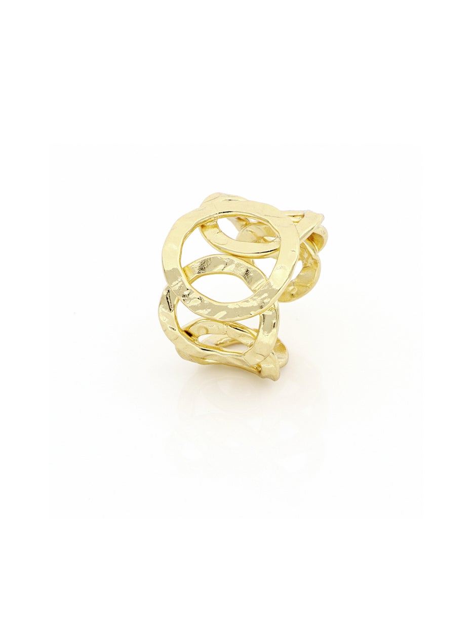 Anello Donna Unoaerre Regolabile  Bronzo Dorato Lucido Fascia  497956