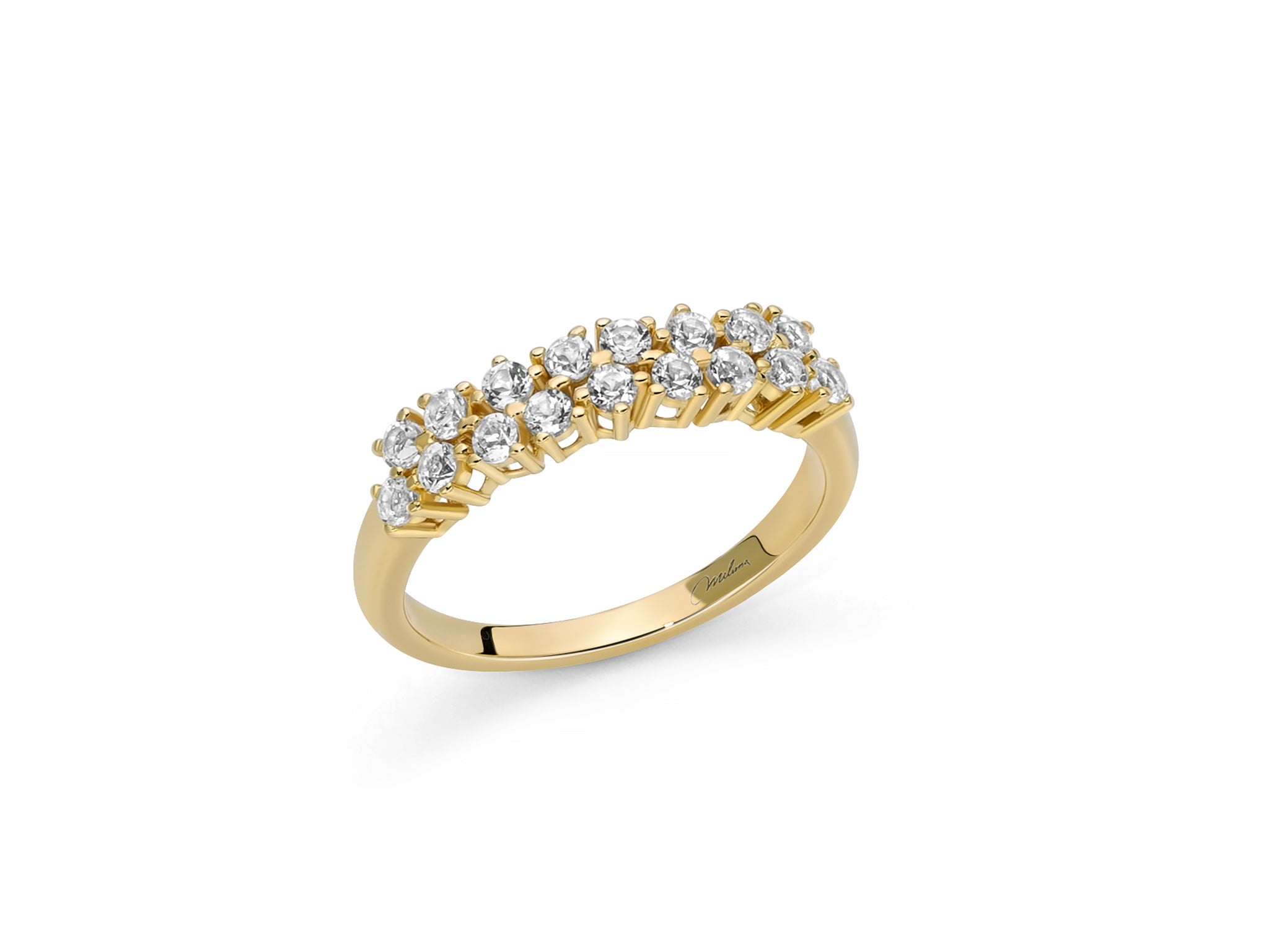 Anello Donna Miluna  Argento 925 Dorato con Topazi bianchi LID3958G