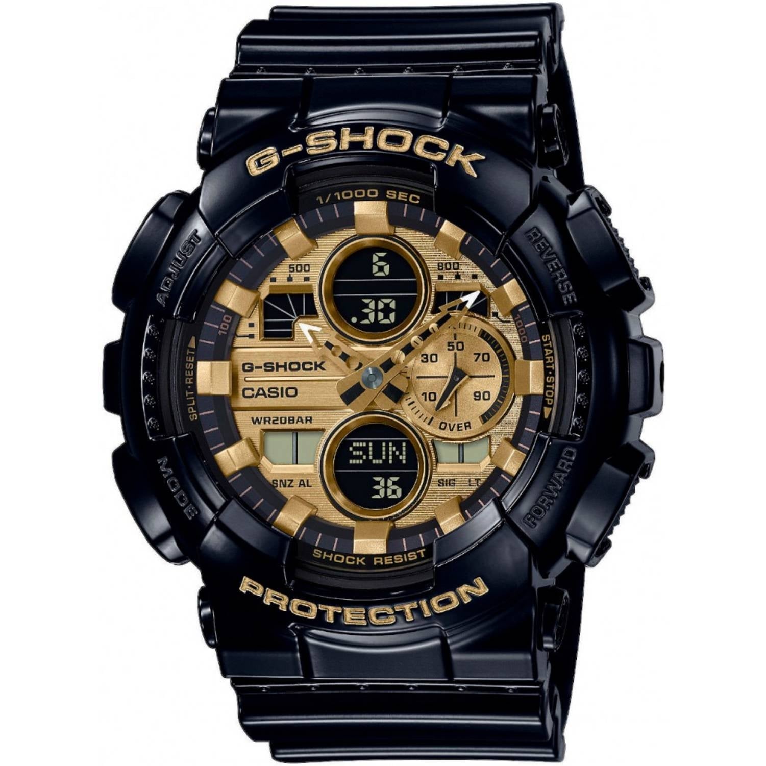 Orologio Uomo Casio G-SHOCK GA-140GB-1A1ER DIGITALE ANALOGICO Nero Dorato Gomma