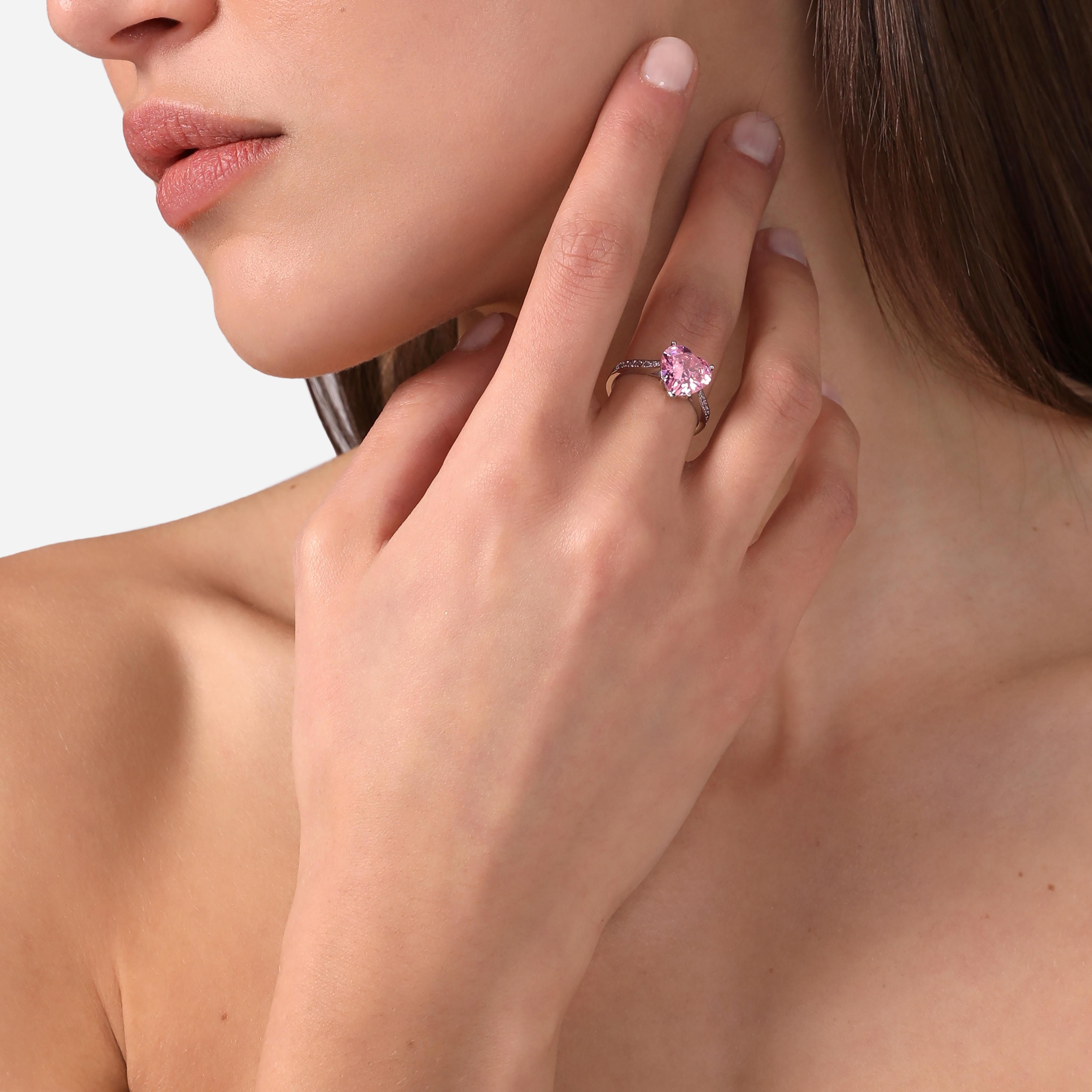 Anello Donna Chiara Ferragni Acciaio Zircone Rosa Cuore J19AVF02012