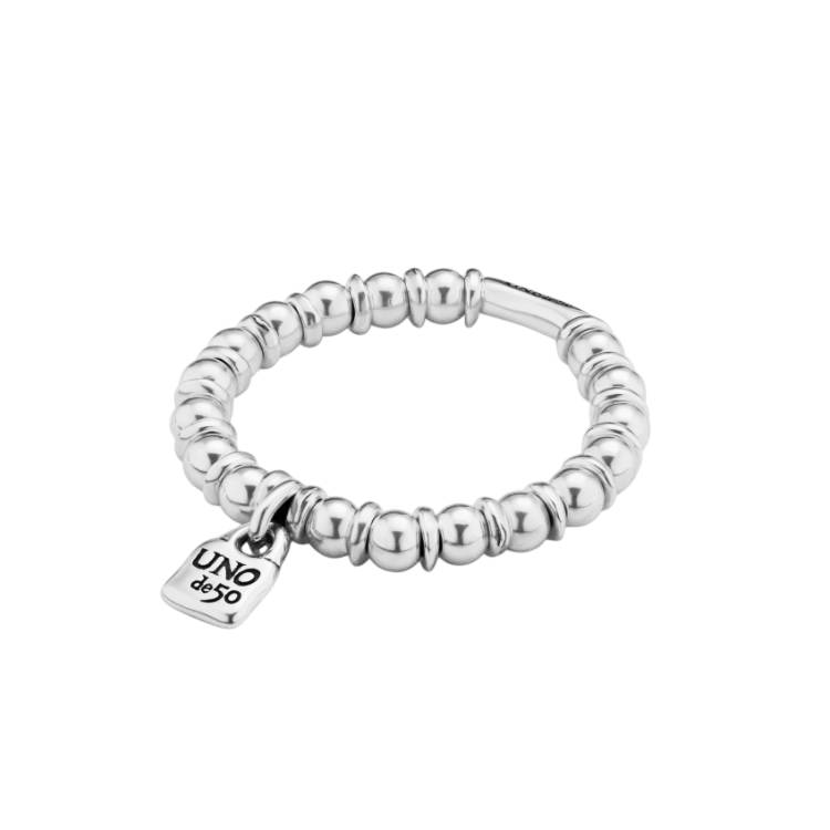 Bracciale Donna Uno De 50 Sfere Placcato Argento Elastico Lucchetto PUL2368MTL0000M