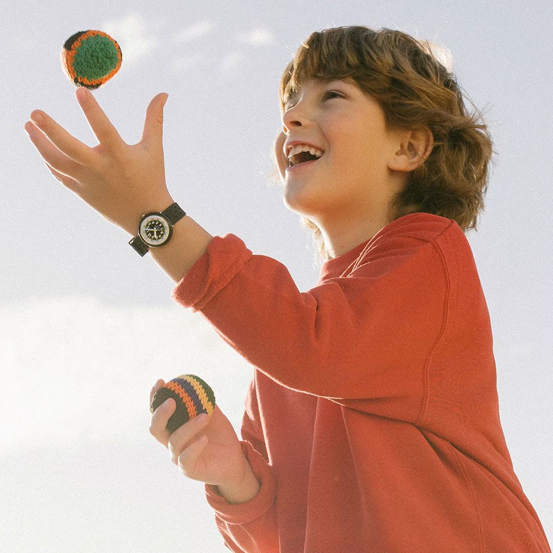 Orologio Bambino Swatch Flik Flak Gomma Nero FIZZ IN BLACK ZFCNP001