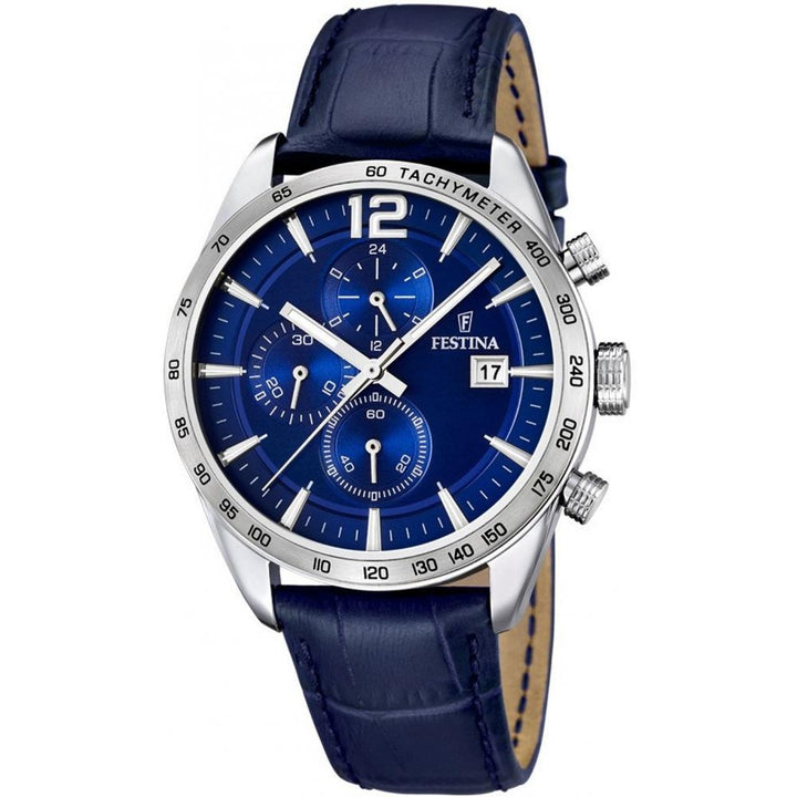 Orologio Uomo Acciaio crono Festina con cinturino pelle F16760/3