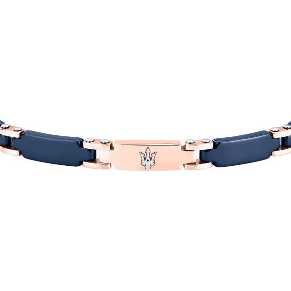 Bracciale Uomo Maserati Acciaio Rosato Ceramica Blu JM426ATZ99