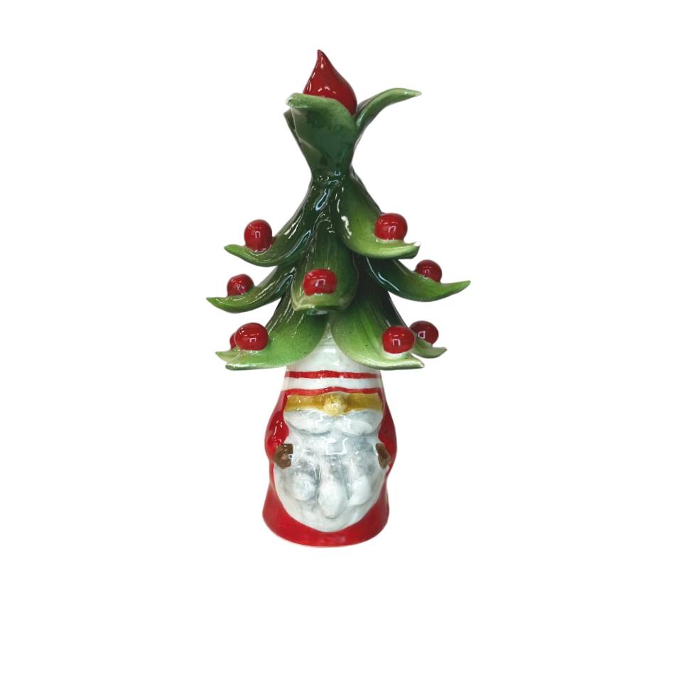 Gnomo Albero di Natale Capodimonte Rosso Bocciolo 17 cm CAP8
