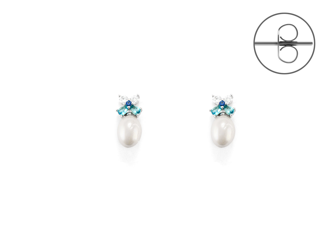 Orecchini Donna Argento 925 4US Cesare Paciotti perla e Zirconi 4UOR6104W