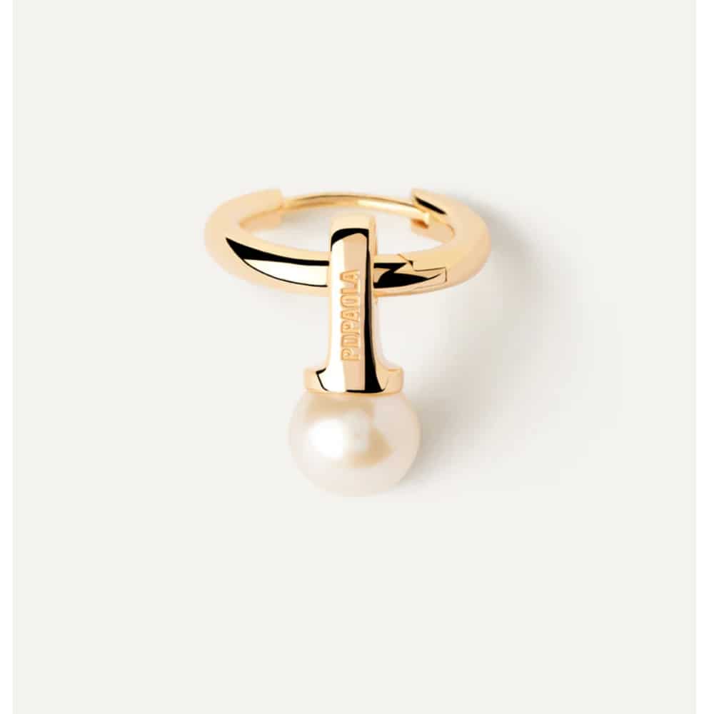 Orecchini Donna PDPaola Cerchio Argento 925 Dorato Perla  AR01-C25-U