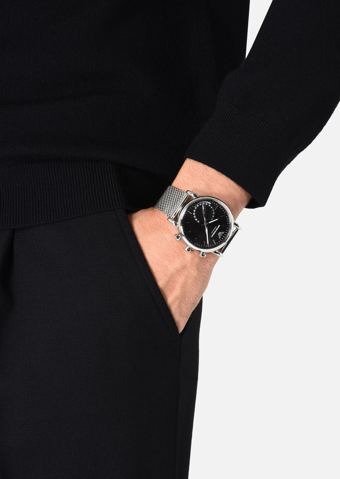 Orologio Uomo Emporio Armani Smartwatch  Cinturino Milano Fondo Nero ART3007