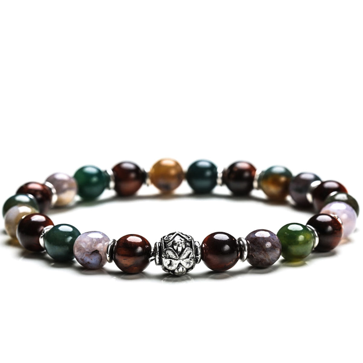 Bracciale Uomo Gerba Argento 925 Pietre Occhio di Tigre Marrone Verde COD.261
