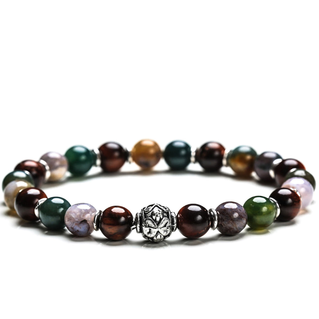 Bracciale Uomo Gerba Argento 925 Pietre Occhio di Tigre Marrone Verde COD.261