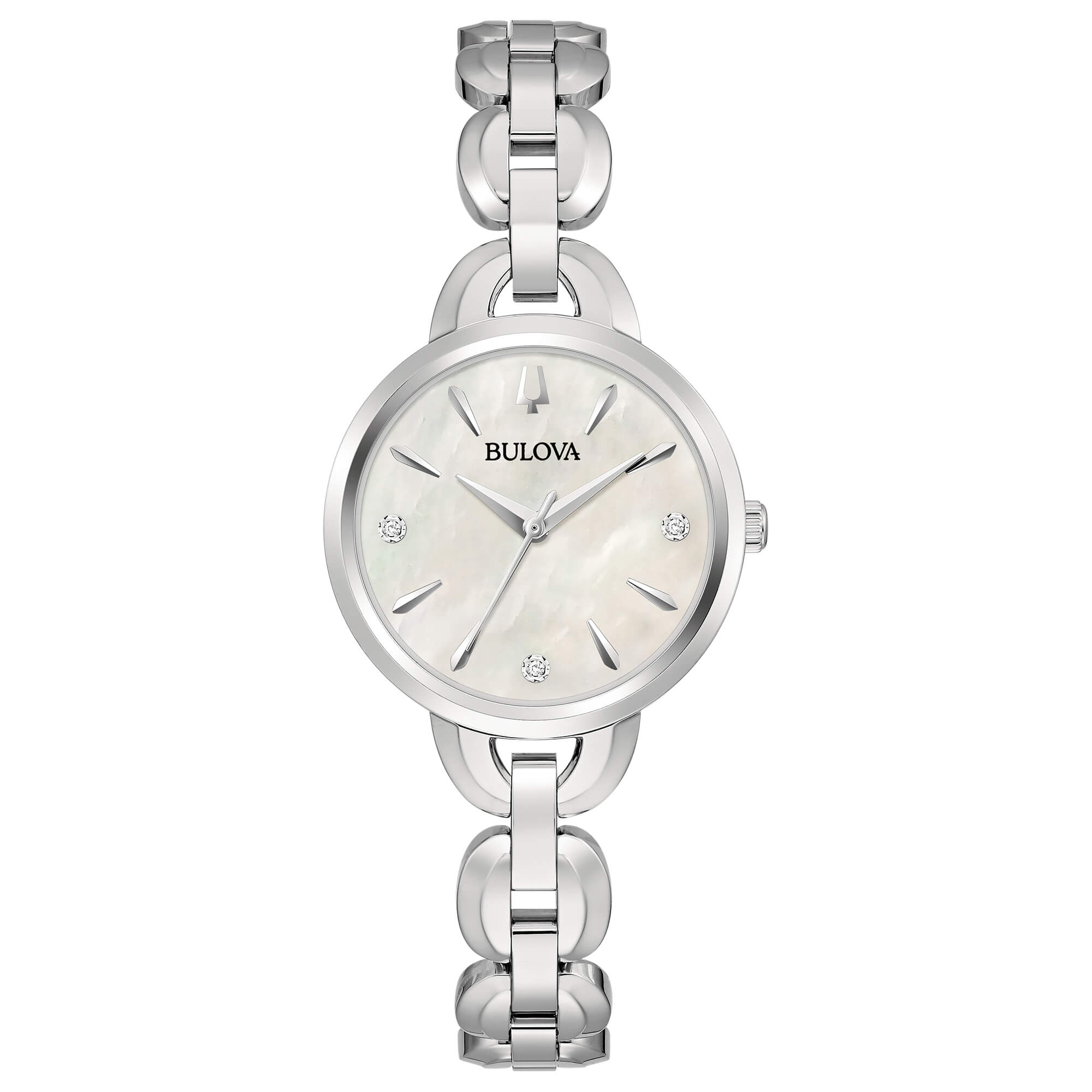 Orologio Donna Bulova Quarzo Solo Tempo Classic lady Madreperla Acciaio Diamanti 96P230
