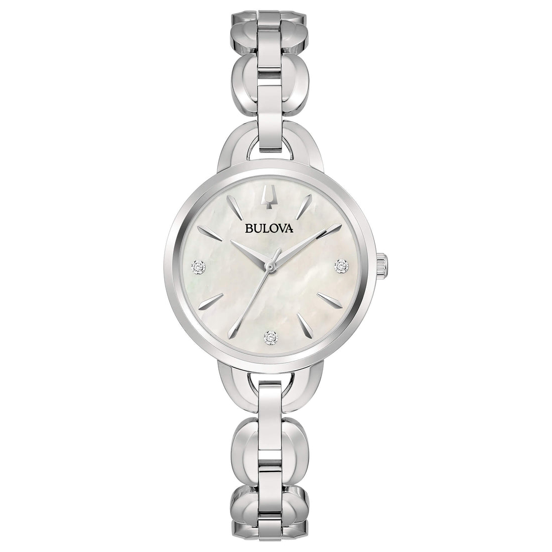 Orologio Donna Bulova Quarzo Solo Tempo Classic lady Madreperla Acciaio Diamanti 96P230