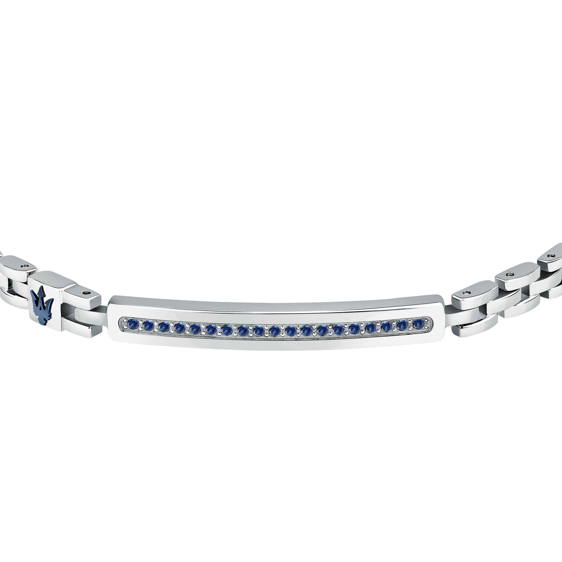 Bracciale Uomo Maserati Acciaio Lucido Zirconi Blu Tridente JM424AVD61