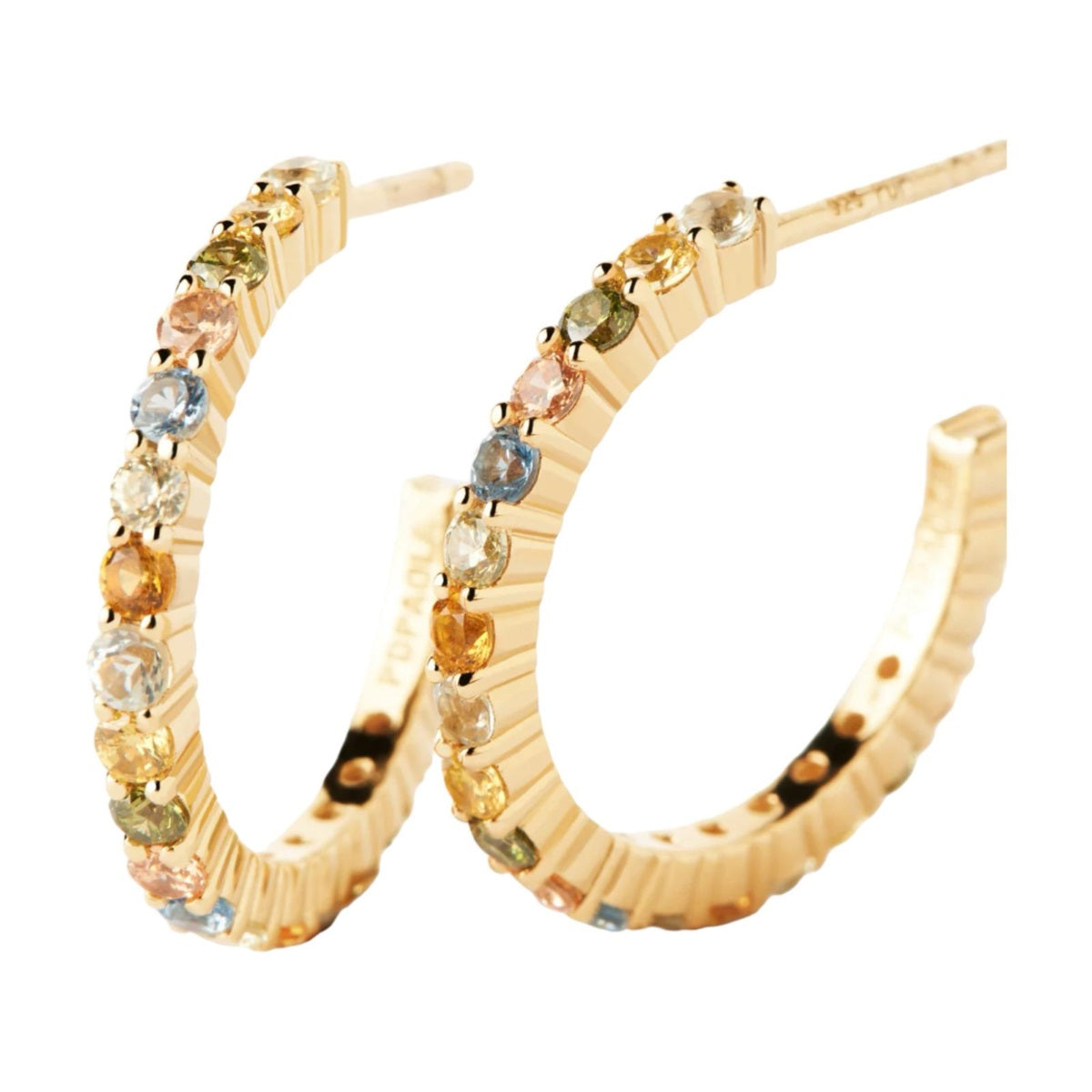 Orecchini Donna PDPaola Argento Dorato 925 Zirconi Colorati AR01-B96-U