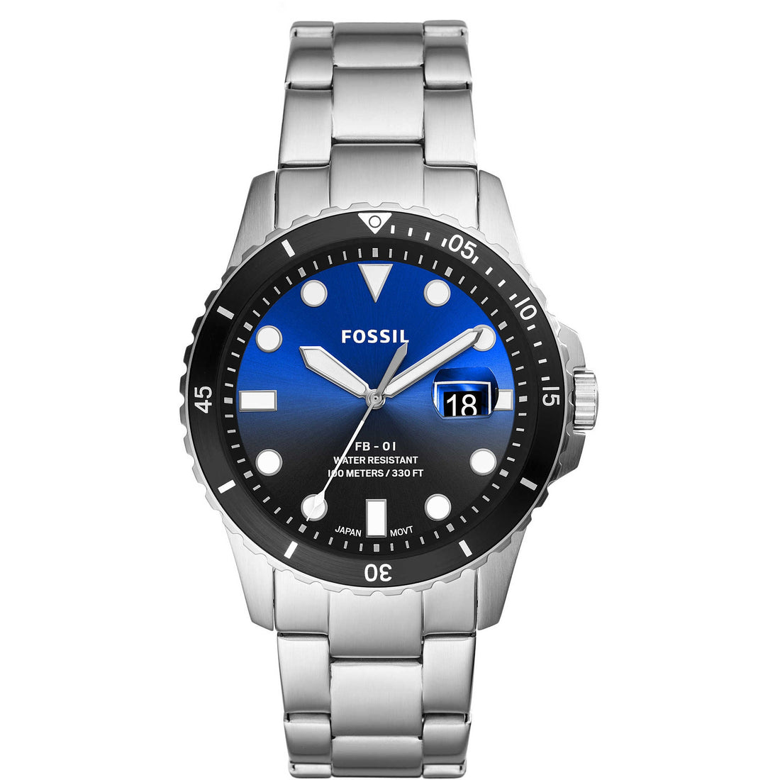 Orologio Uomo Acciaio Fossil Solo Tempo FB-01 Blu Data FS5668