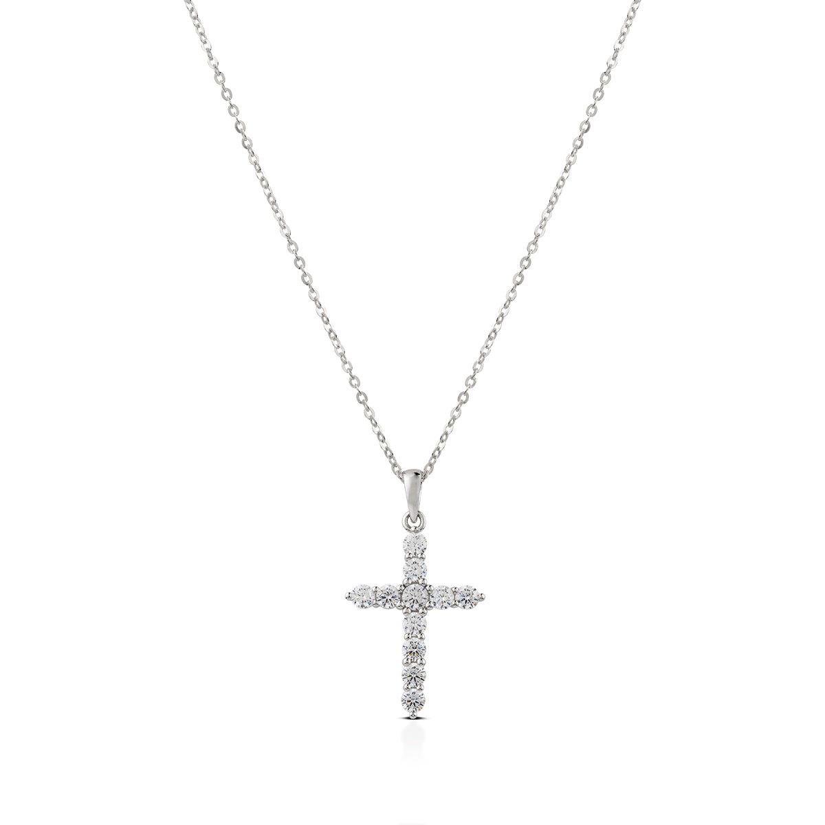 Collana Donna Kulto Argento 925 Croce Grande Zirconi Bianchi K925-168-2800