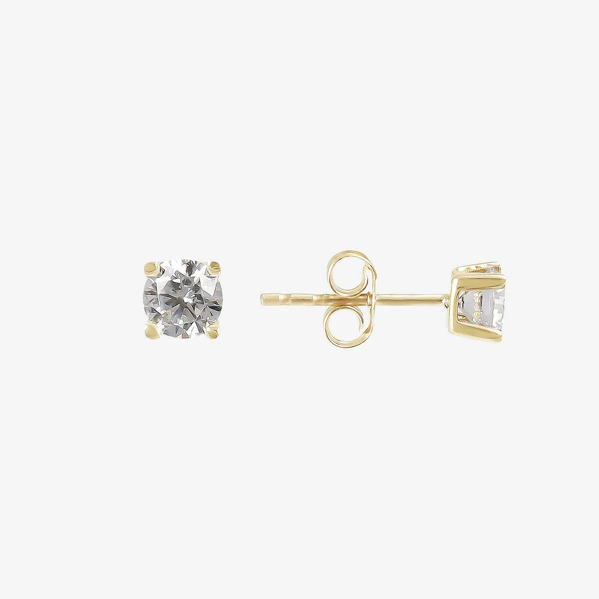 Orecchini Donna Bambina Milor Gold 9 KT Punto Luce Zircone Bianco WSGD90344.YG