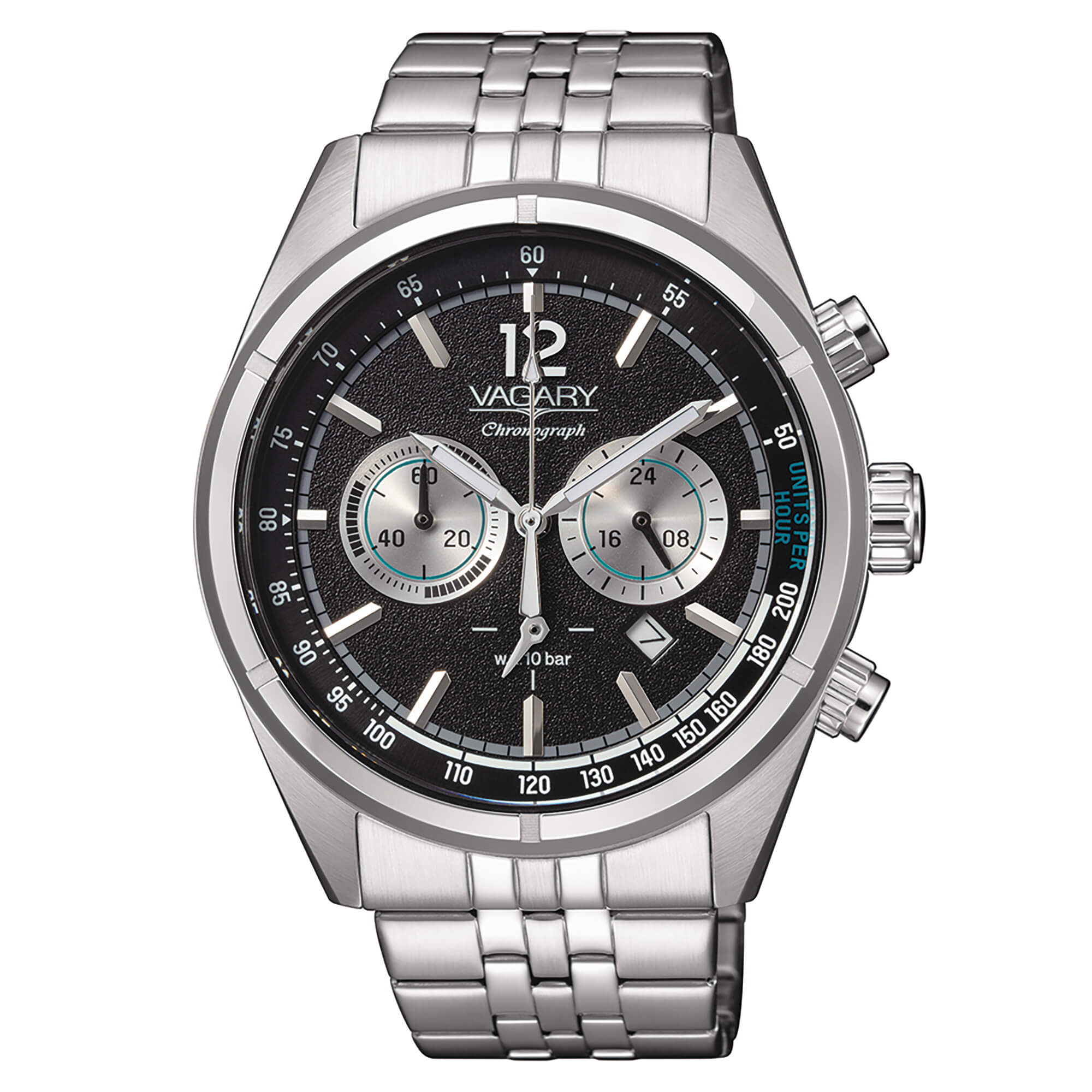 Orologio Uomo Vagary Acciaio Cronografo Quarzo Data Nero IV4-811-51