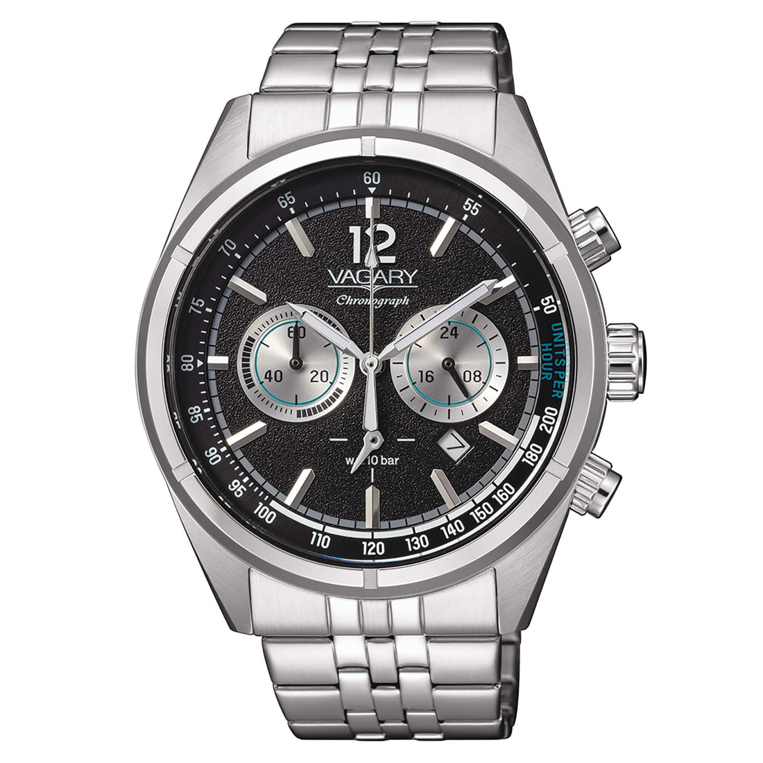 Orologio Uomo Vagary Acciaio Cronografo Quarzo Data Nero IV4-811-51