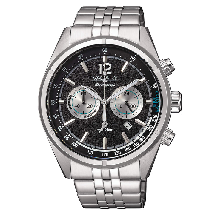 Orologio Uomo Vagary Acciaio Cronografo Quarzo Data Nero IV4-811-51