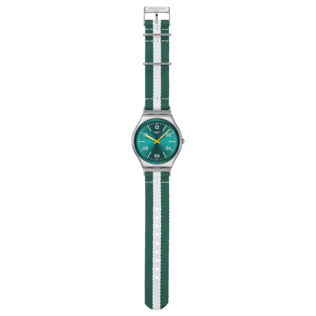 Orologio Unisex Swatch CASUAL STRIPE Skin Verde Bianco SS07S148
