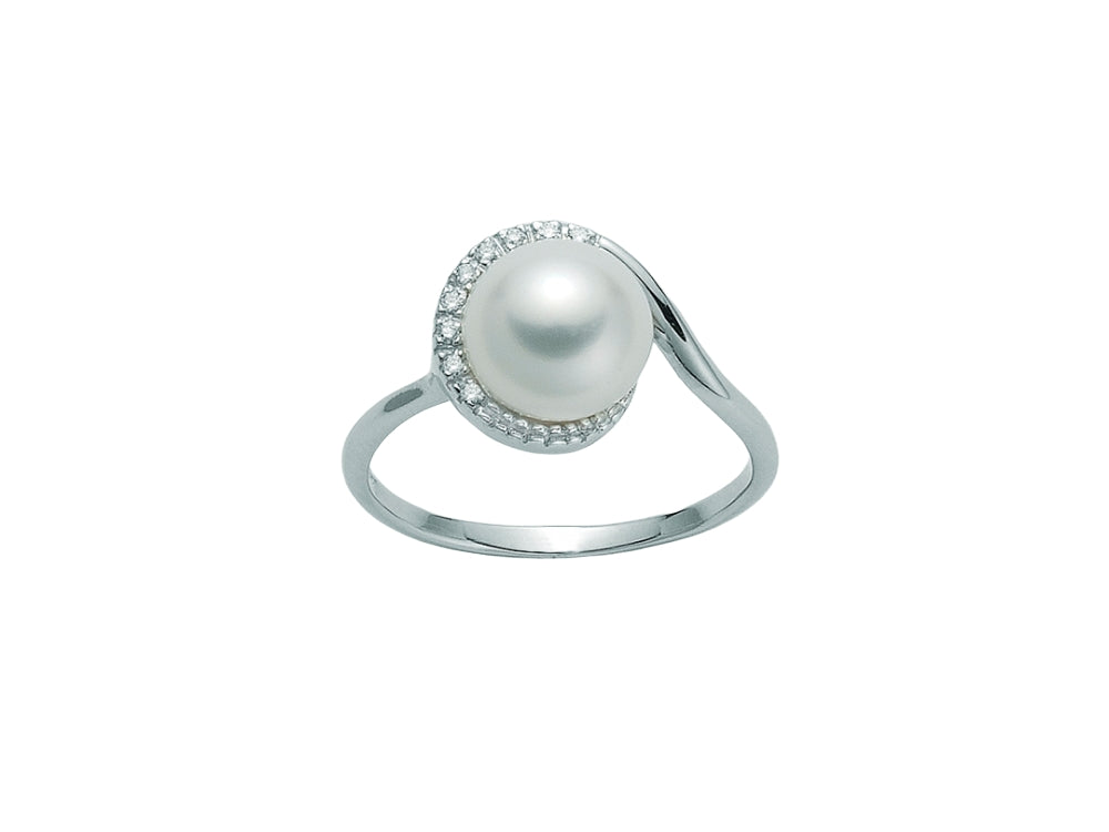 Anello Donna Miluna oro bianco 750 Diamanti Con perla PLI984V