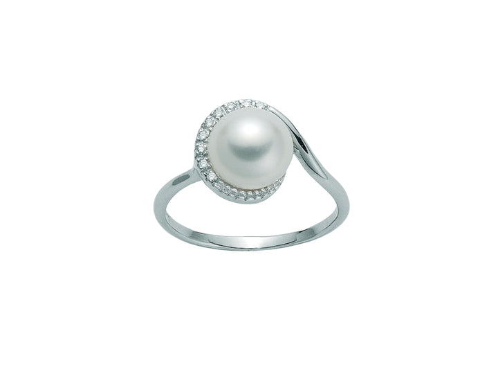 Anello Donna Miluna oro bianco 750 Diamanti Con perla PLI984V