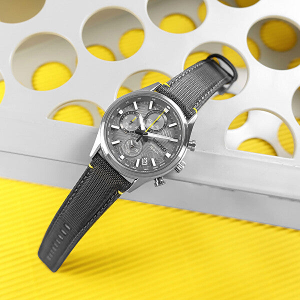 Orologio Uomo Seiko Sport Acciaio Cordura Quarzo Cronografo Grigio Data SSB423P1