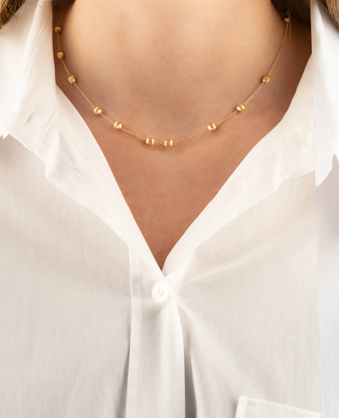 Collana Donna Nanis Oro Giallo 18 KT Diamanti Boules Satinata CN6-583