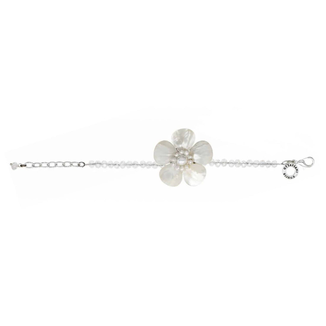 Bracciale Donna Ottaviani Fiore Cristalli Bianchi Madreperla 500851B