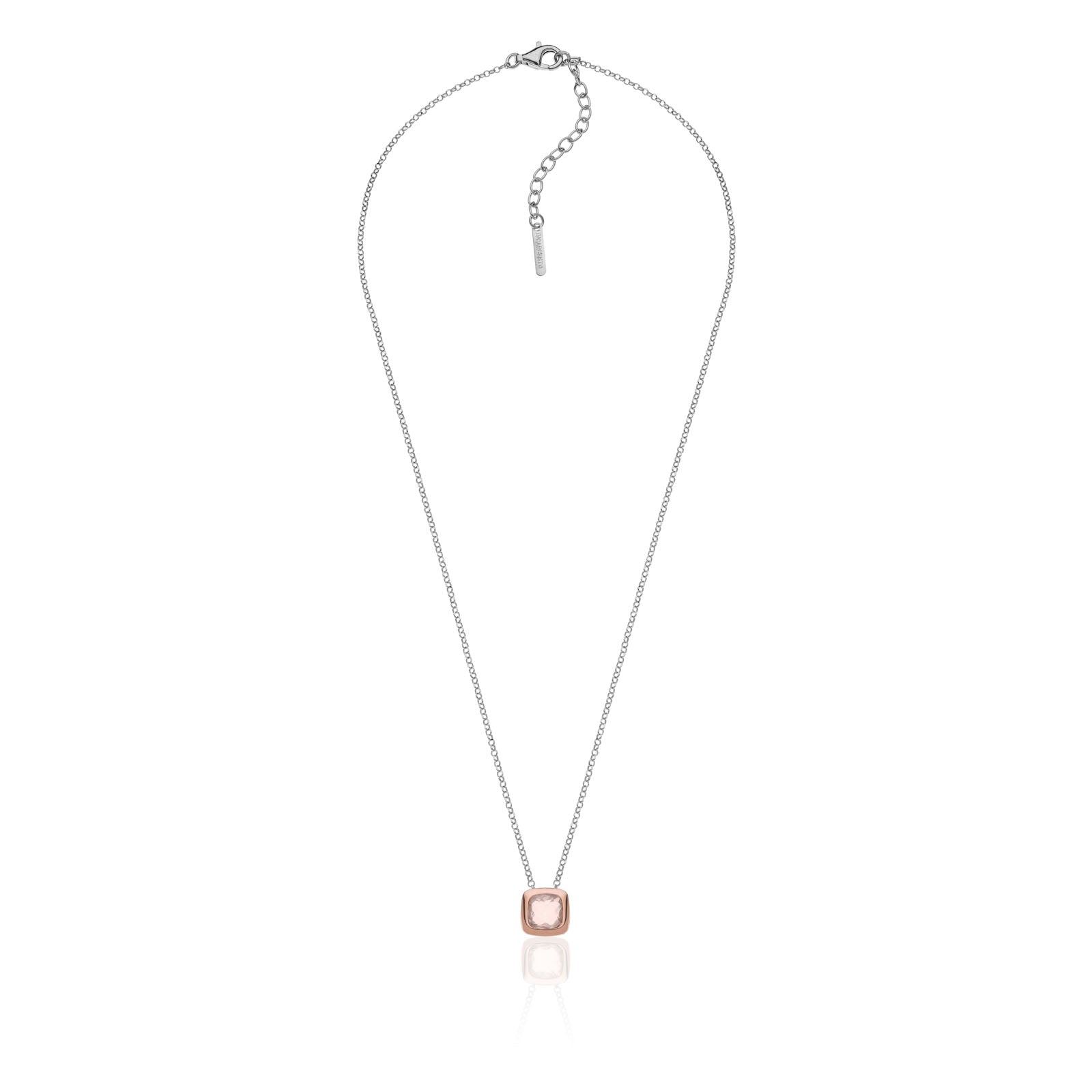 Collana Donna Unoaerre Argento Bicolore Rosè 925 Cristallo Rosa 6153