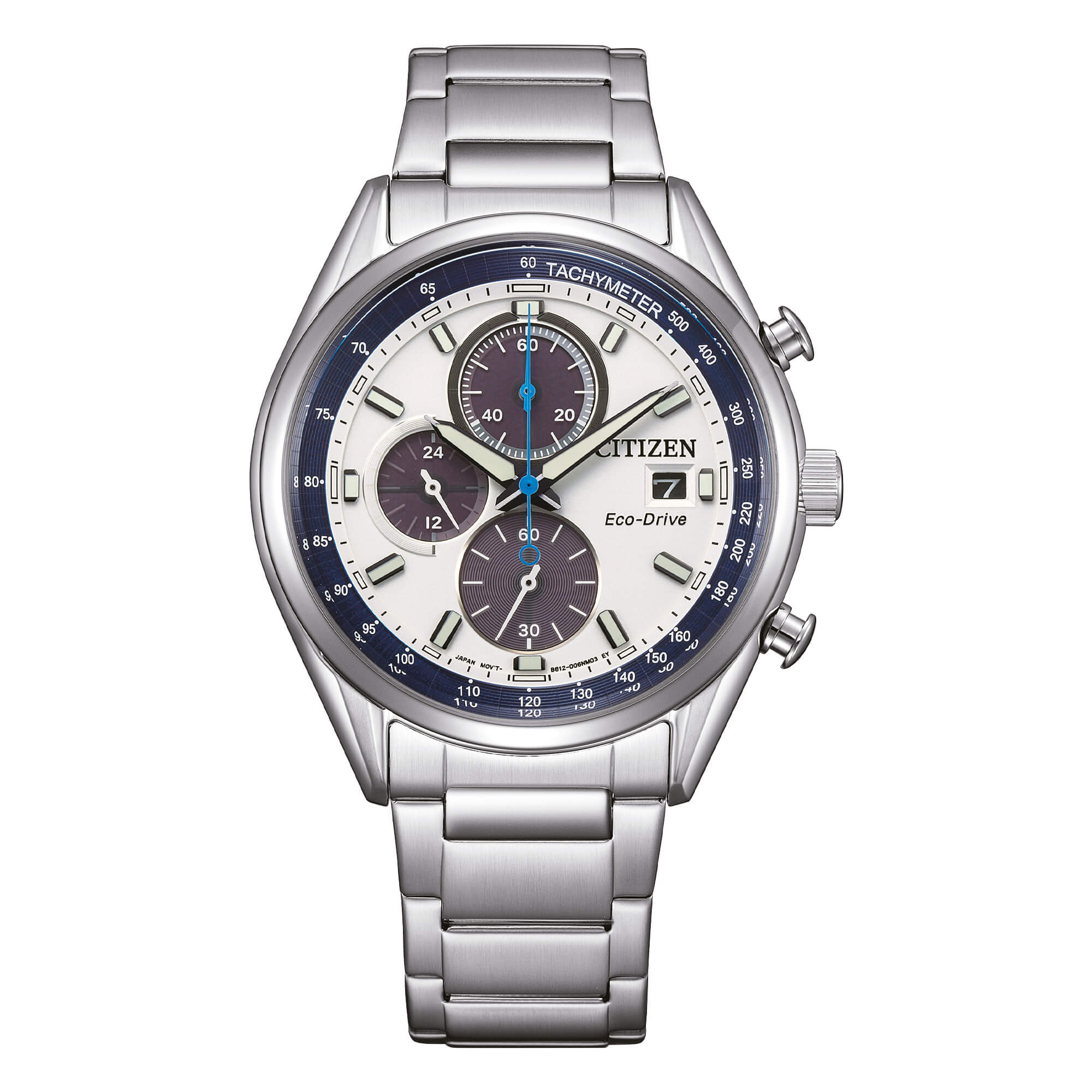 Orologio Uomo Citizen Eco-Drive Cronografo Acciaio Grigio Bianco Panda CA0459-79A