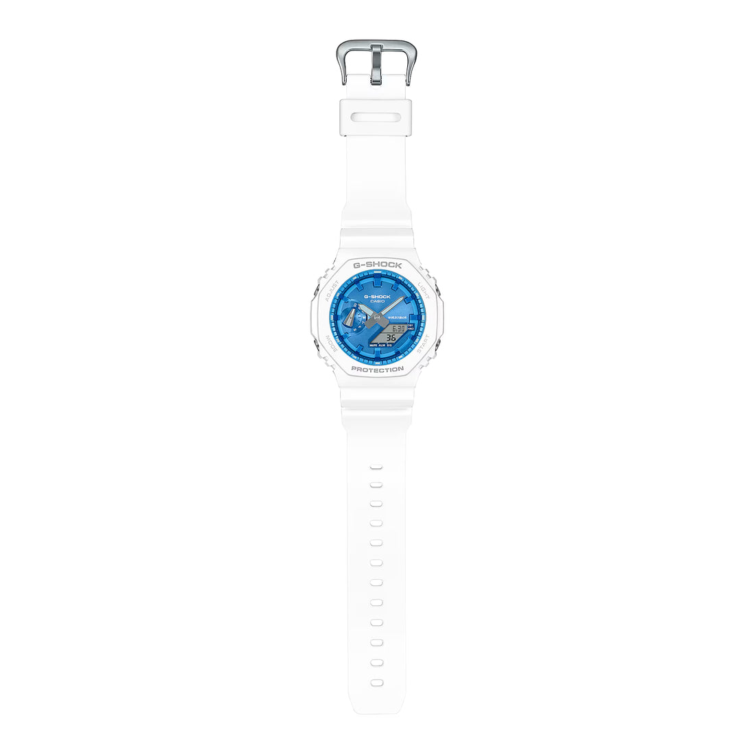 Orologio Unisex Casio G-SHOCK Quarzo Analogico Digitale Bianco Blu GA-2100WS-7AER