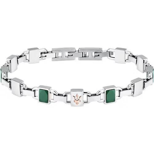 Bracciale Uomo Acciaio Maserati  Con Ceramica Verde JM424ATZ43