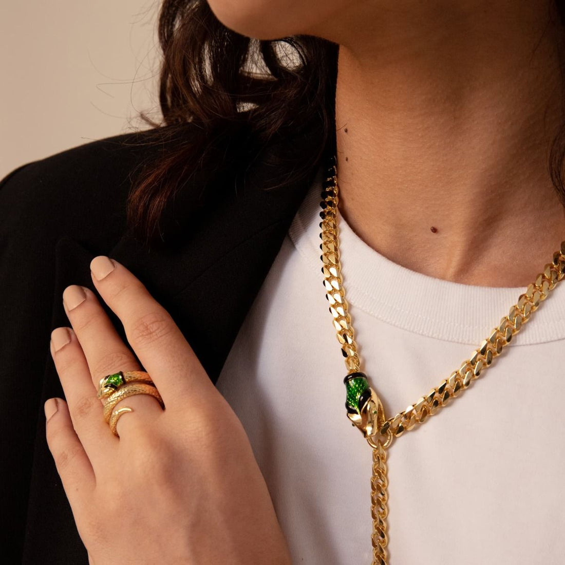 Collana Donna Unoaerre Bronzo Dorato catena Grumetta Con serpente 531996